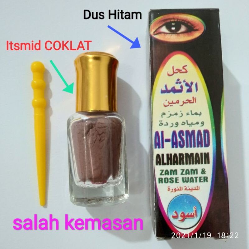 Celak Arab Ori Al Asmad Batu Itsmid Asli Plus Zam zam dan Rose Water Coklat Merah Hitam