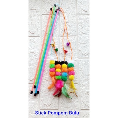 Stick Mainan POMPOM Bulu Kucing tongkat teaser