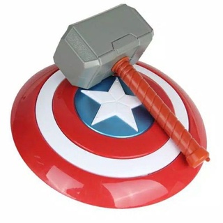 Mainan Anak Laki Laki Tameng Captain America / Perisai Plastik Palu Thor Tangan Thanos Topeng Menyal