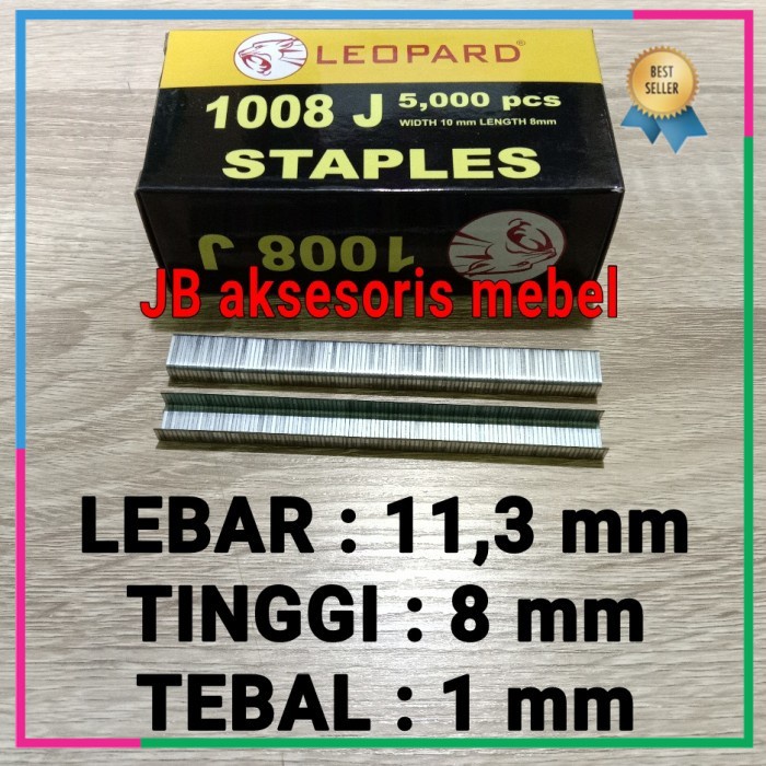 

ISI STAPLES TEMBAK U 8 mm isi 5000pcs / ISI GUN STEPLES 1008J LEOPARD - 1008J LEOPARD