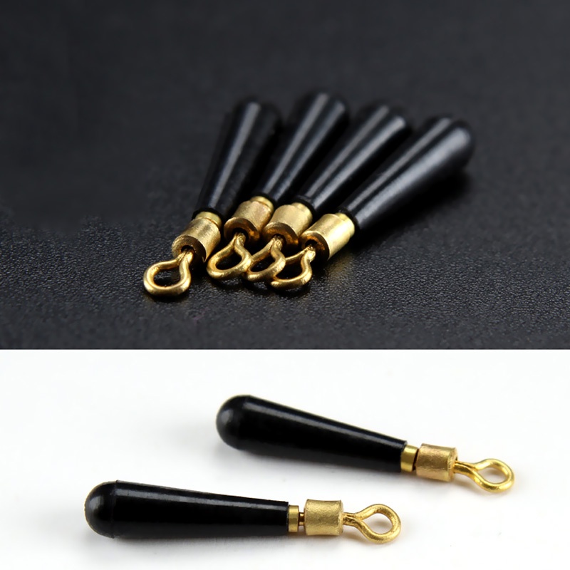 10pcs Pelampung Pancing Bahan Karet Dengan Kepala Tembaga