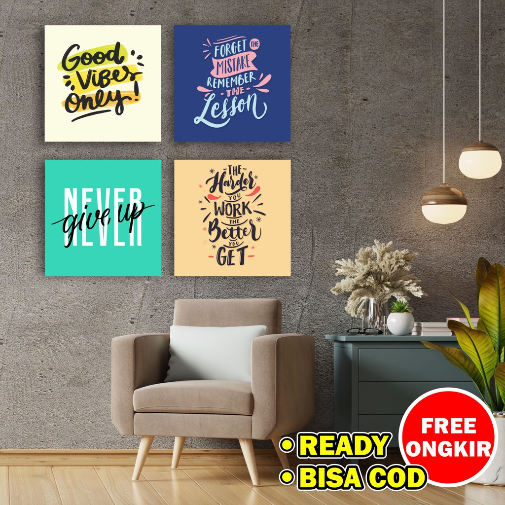 Hiasan Dinding Quotes Pajangan Rumah Dekorasi Wall Decor Poster Motivasi Kata Inspirasi Walldecor