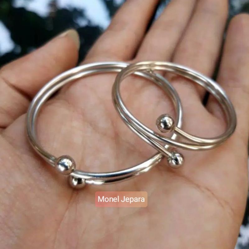 (Paket 1 Kodi) Gelang Lilit Kecil &amp; Sedang Bahan Monel