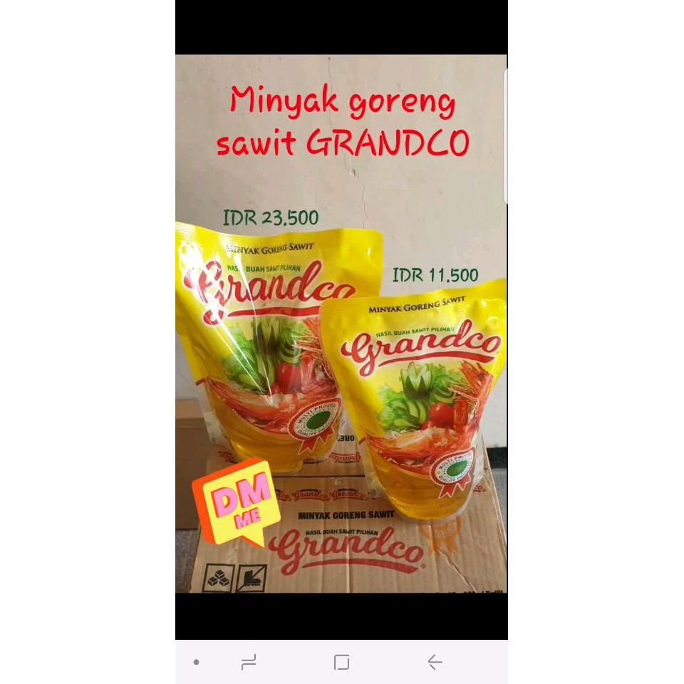 [MINYAK GORENG] JUAL Minyak Goreng Kemasan GRANDCO Pouch 900ml READY STOK Harga Distributor