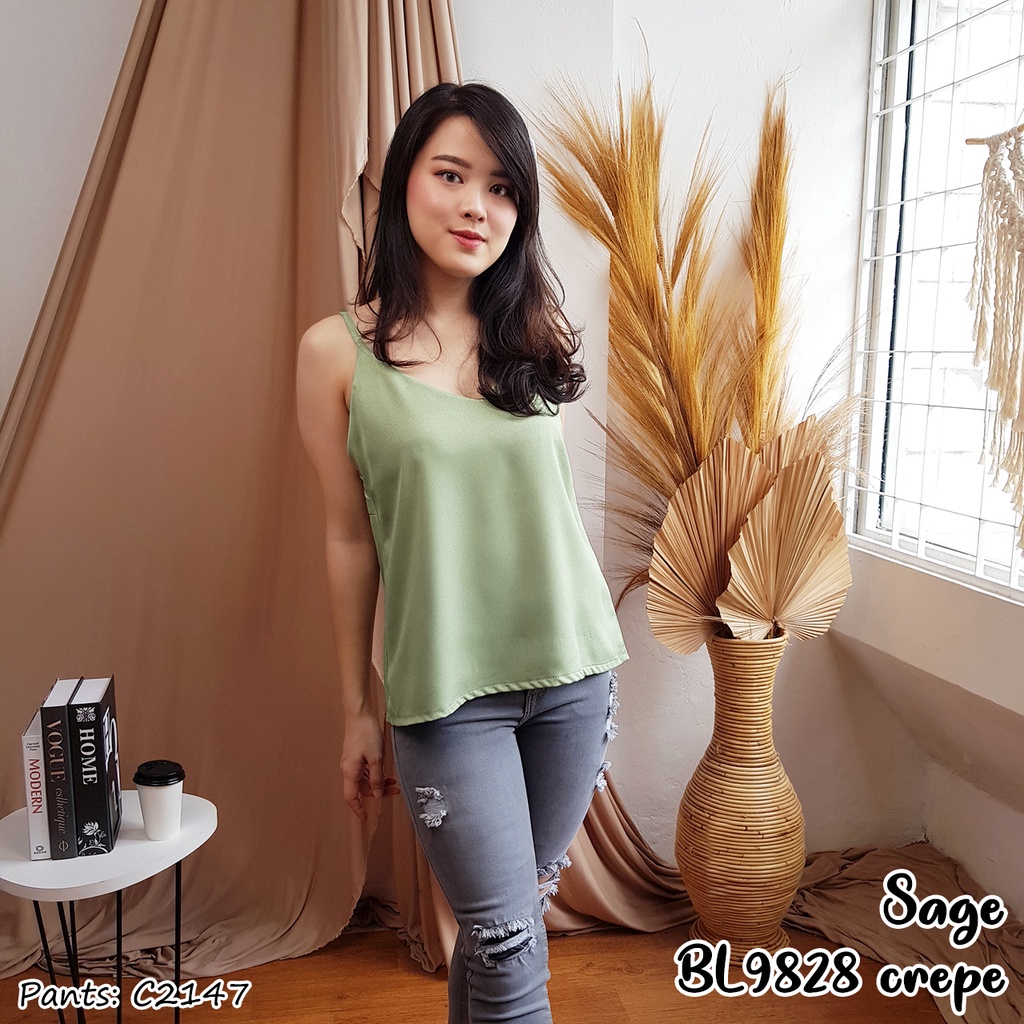 Tanktop wanita polos tali kecil murah inner kaos dalam BL9828-5