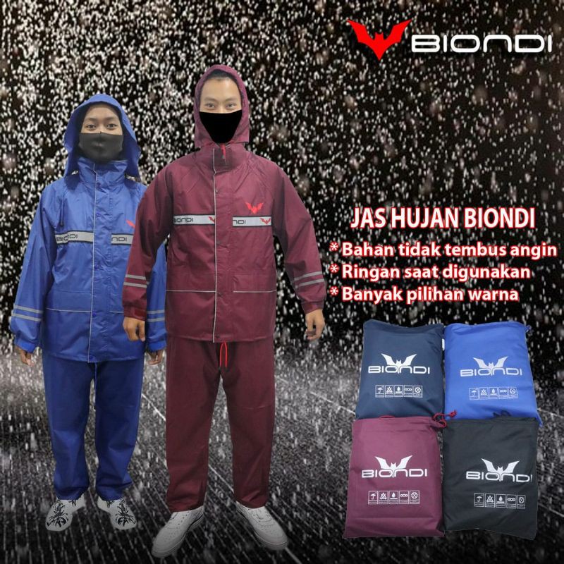 JAS HUJAN STELAN BIONDI ORIGINAL 100% SIZE S, M, L, XL, XXL BUKAN AXIO EAGLE