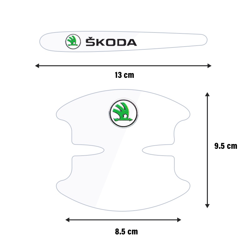 8pcs Film Pelindung Handle Mobil Transparan Untuk Skoda Octavia A5 A7 Superb Fabia 2 3 1 Rapid Yeti Citigo Kodiaq Roomster