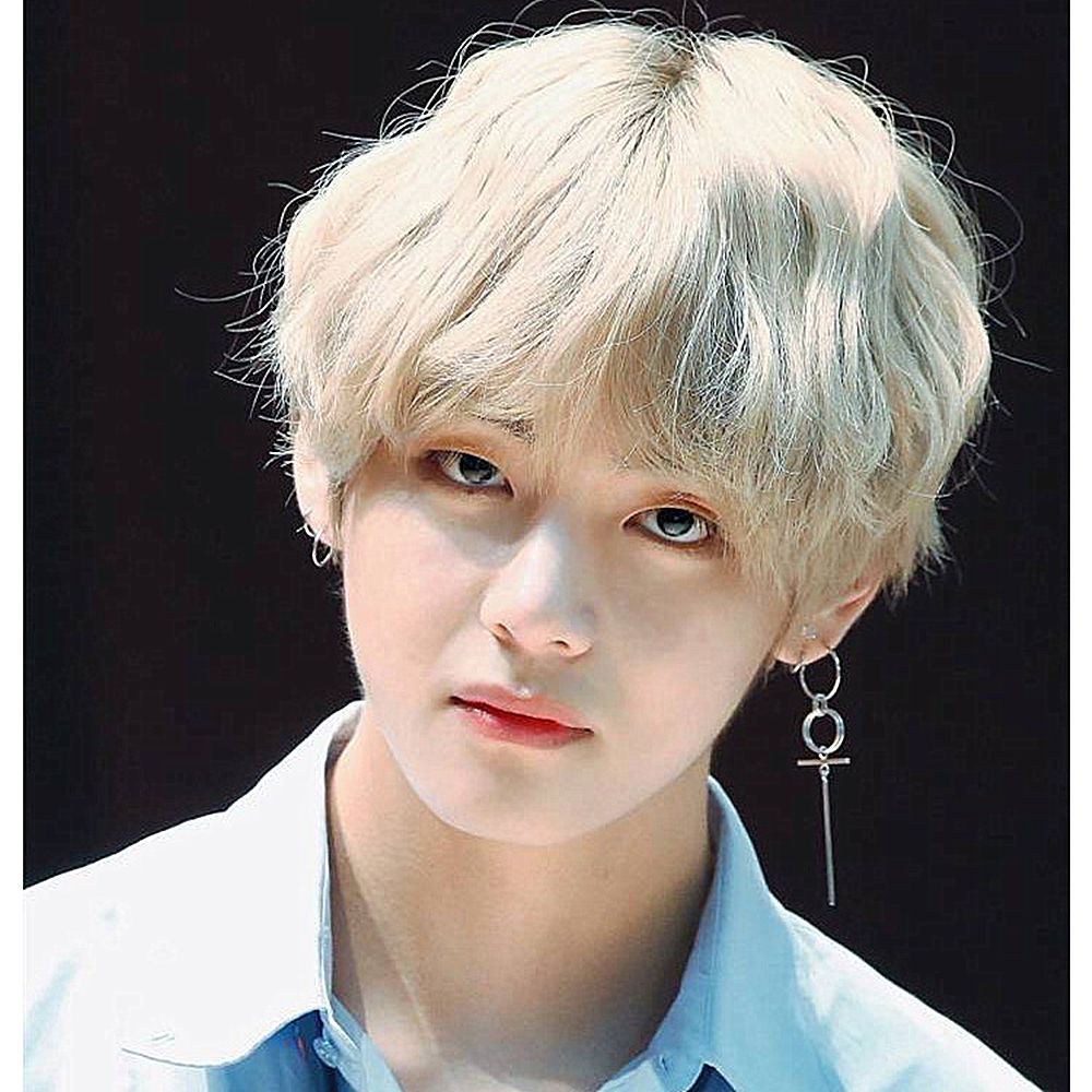 Anting Stud Desain Kim Taehyung Geometris Bahan Alloy Warna Silver Gaya Korea Untuk Pria Dan Wanita