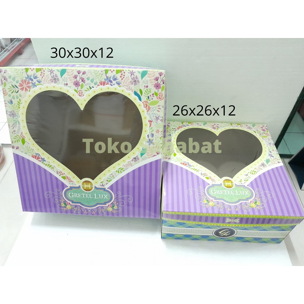 

Dus Tart 26x26x12 Gretel Lux || Dus Tart 30x30x12 Gretel Lux || Box Kotak Kardus Kue Hantaran