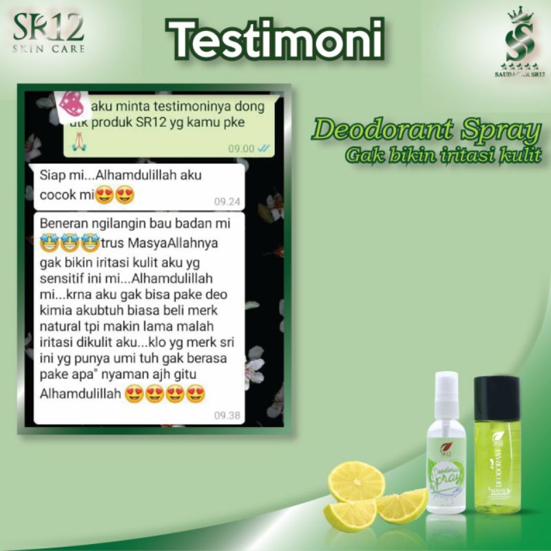 VIRAL ! Deodorant Spray SR12 PREMIUM Tawas cair SR12 Herbal SKINCARE Ampuh atasi Bau Badan Keringat Berlebih- Deodorant Herbal SR12 / Penghilang Bau Ketiak / Deodoran Tawas Mencerahkan Ketiak