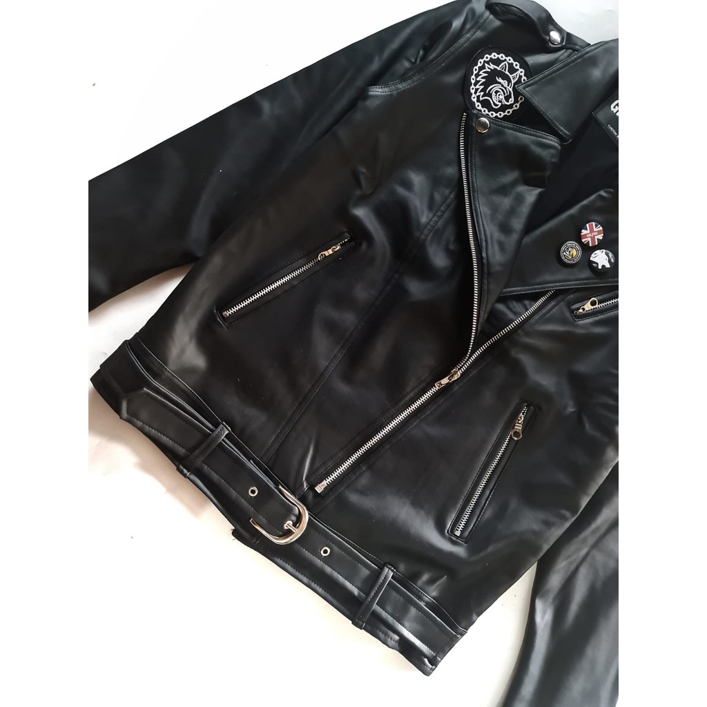 GALFINC LEATHER JAKET KULIT PRIA / COLLAR BIKER SCRAMBLER EDITION-4