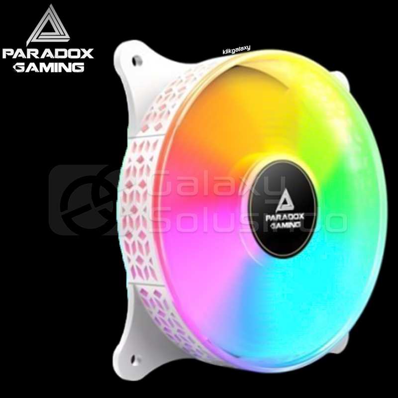 Paradox Gaming HYPERSONIC 120 Rainbow LED Fan Case - White