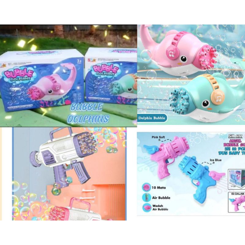 Mainan Bubble Senapan Tembakan Gelembung Sabun Pistol Elektrik Otomatis 10 hole Blower