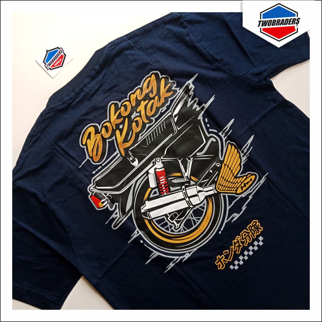 KAOS GL100 HONDA SQUAD ORIGINAL BOKONG KOTAK NAVY (FREE STIKER + FREE GANTUNGAN KUNCI)