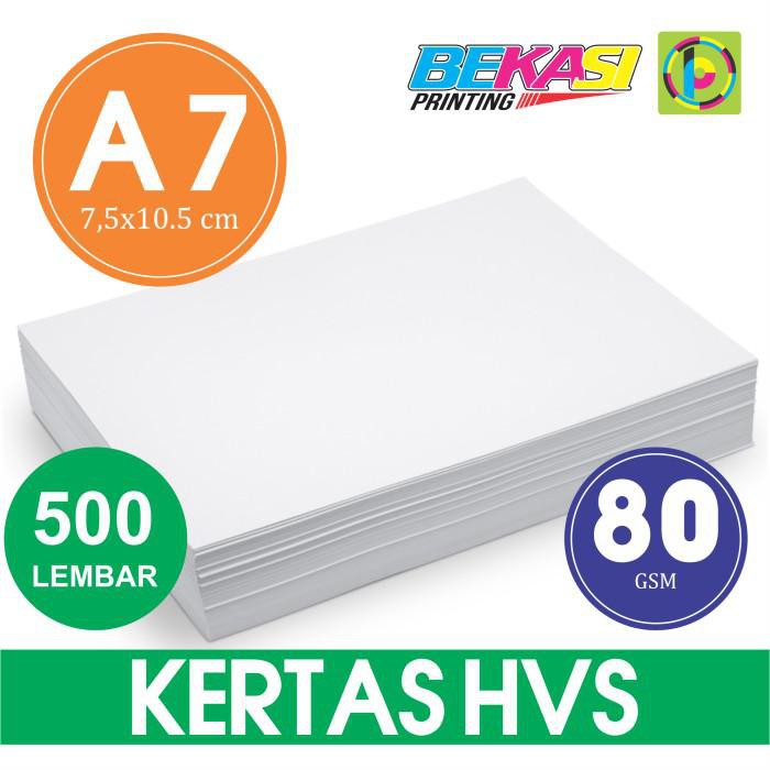 

Kertas / Kertas Hvs 80 Gsm Ukuran A7 (10,5 X 7,5 Cm) - 1 Rim (Isi 500 Lembar)