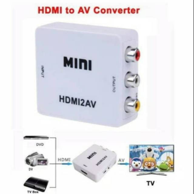 ADAPTER HDMI TO AV RCA TV TABUNG SCREEN MIRRORING