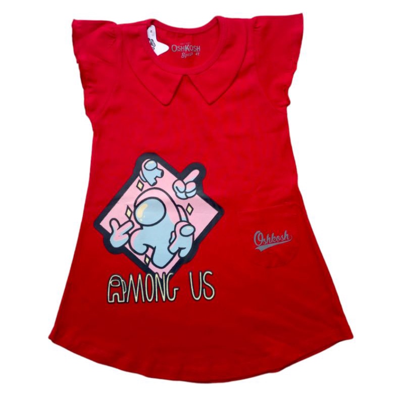 VOHARA Dress Anak Kerah Tunik Anak 1-7 Tahun Dress Anak Sablon