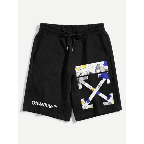 Cloting May - Celana Pendek Off White Putih Boxer Pria Pendek Celana Tali Kolor Bokser Kekinian Cowok Laki-Laki Bahan Babyterry Baby Terry Premium Original Murah