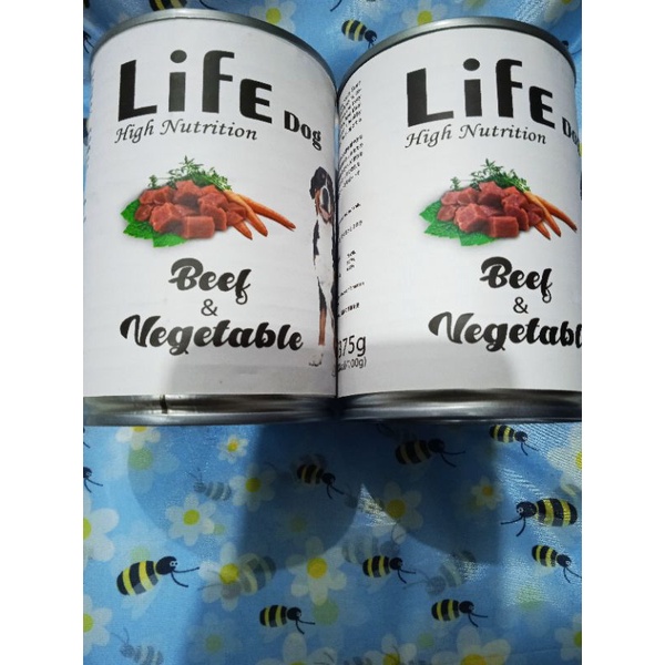 Life Dog kaleng 375g Beef &amp; Vegetable