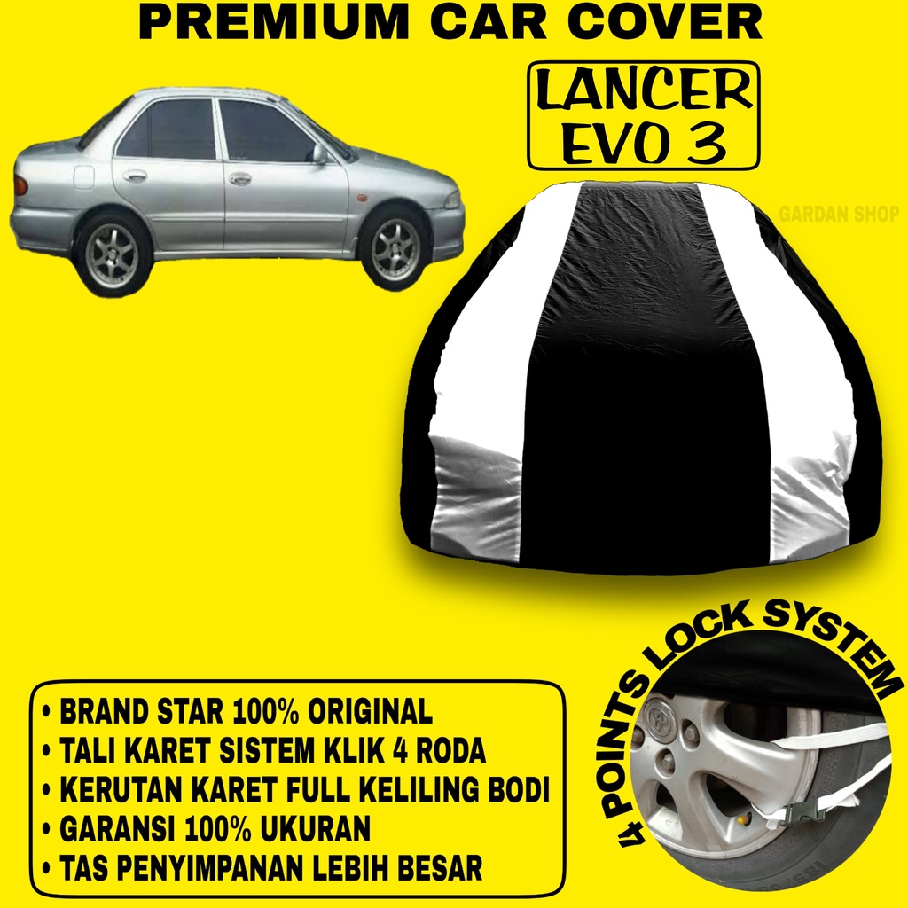 Body Cover LANCER EVO 3 Sarung Strip SILVER Penutup Pelindung Bodi Mobil Lancer Evo 3 PREMIUM Cover