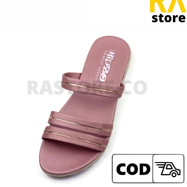 "VUV.30My22ˢ" Sandal Sendal Slip On Slide Flip Flat Wanita Cewek Perempuan Berbahan Karet Murah Keki