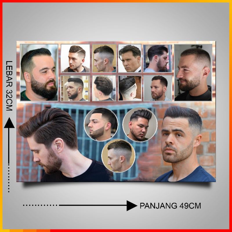 Poster model rambut pria poster barbershop 2021 poster pangkas rambut & salon