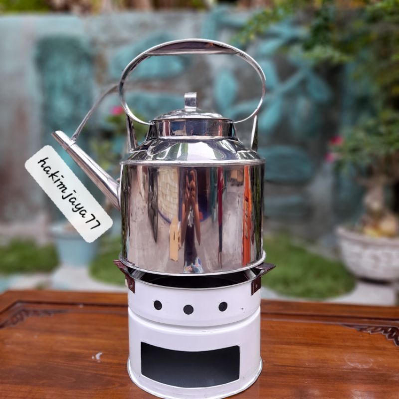 Ceret Angkringan Stainless Tebal 7 Liter + Anglo (Satu set)