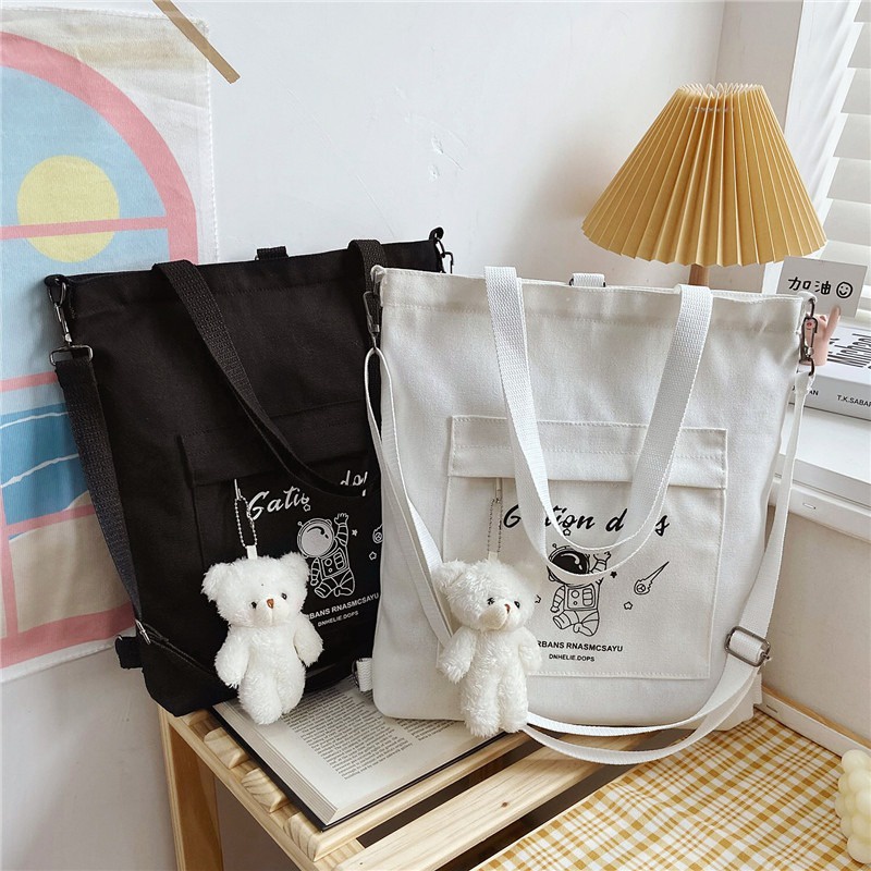 DOPS 3in1 Tas Bahu Tote Bag Sling Bag Wanita Pria Resleting Outfit kuliah Vintage konser Fashion Wanita Lucu Korea Aesthetic Style Chikoisme