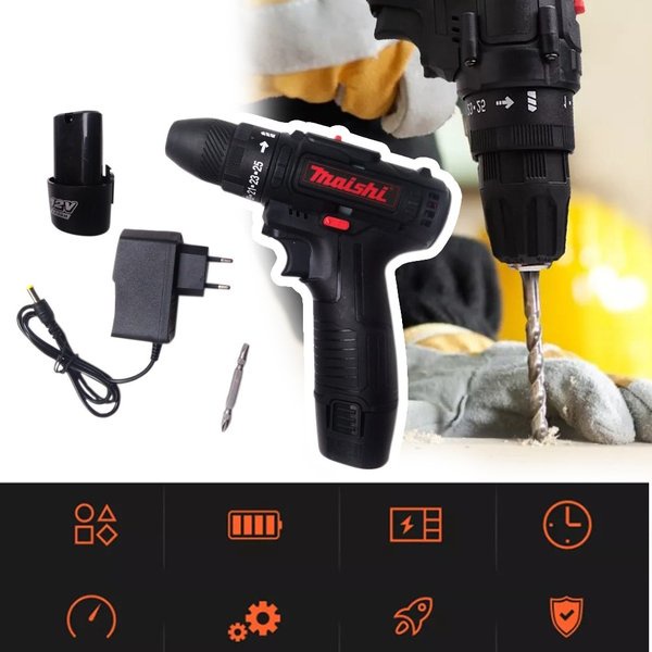 Jual Bor Listrik Cordless Drill Screwdriver Dc V Battery Rechargeable Shopee Indonesia