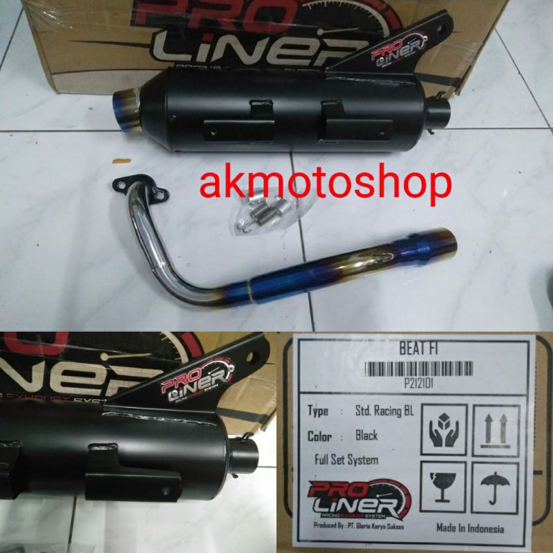 knalpot proliner standar racing beat fi beat pop blue series