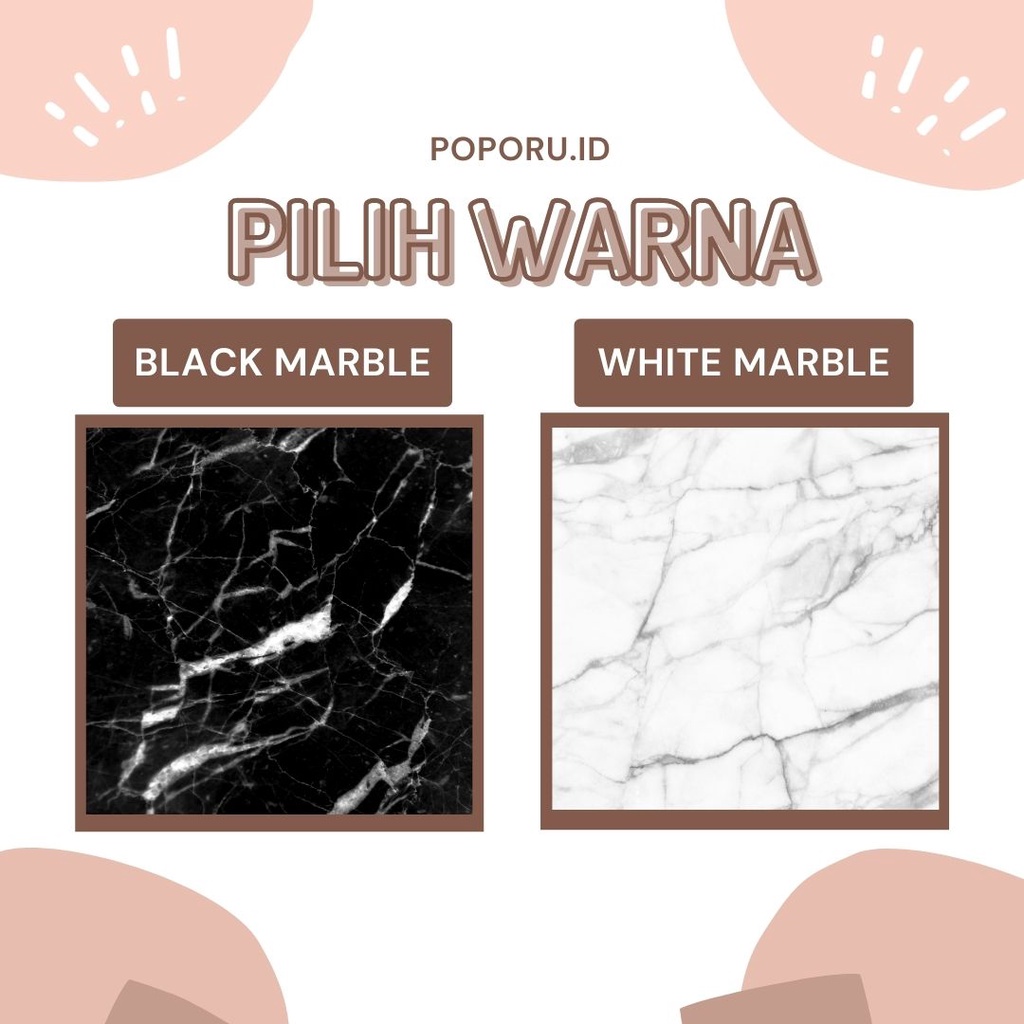 POPORU LYRA MARBLE TAS KOSMETIK - Marble pouch motif tempat make up - travel bag marmer