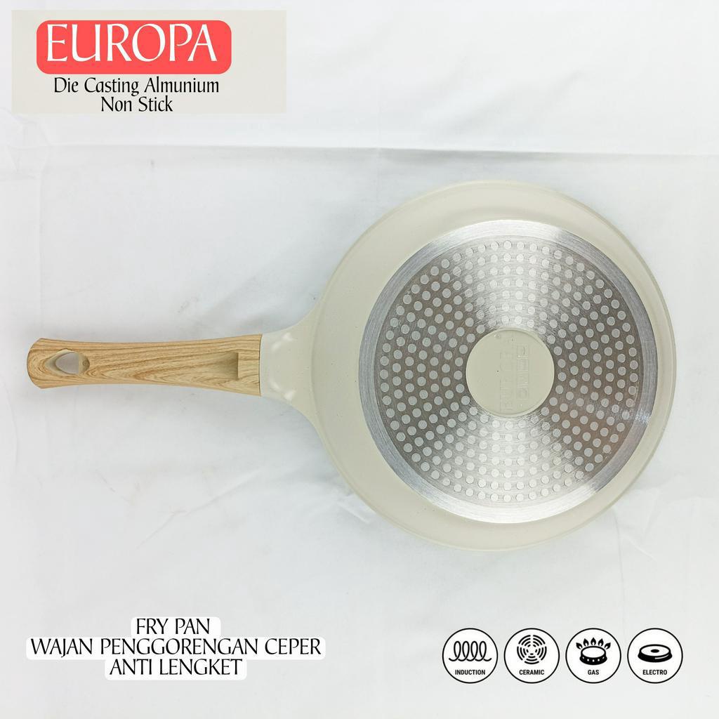 EUROPA Frying Pan 20 CM Coating Marble Non Stick Panci Anti Lengket Frying Pan Wajan Marble Penggorengan Anti Lengket 20 Cm