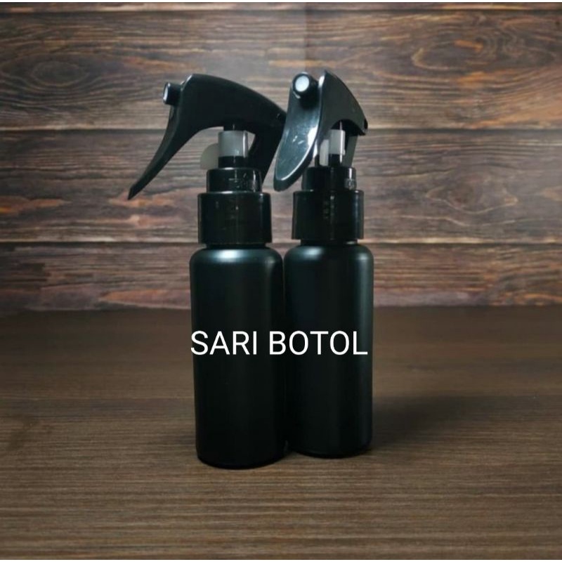 BOTOL SPRAY 60ML HDPE HITAM SPRAY TRIGGER