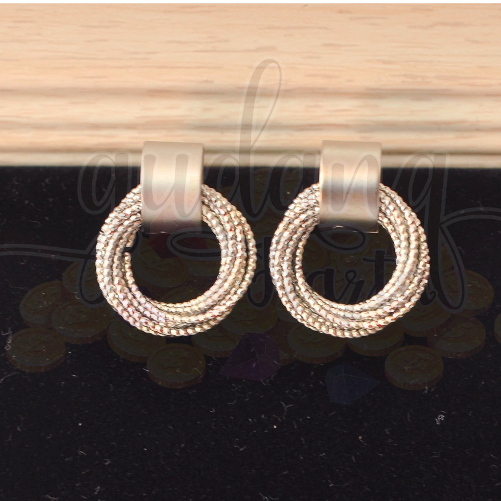 Anting Stud Silver Rings Cantik Unik Simple GH 203248