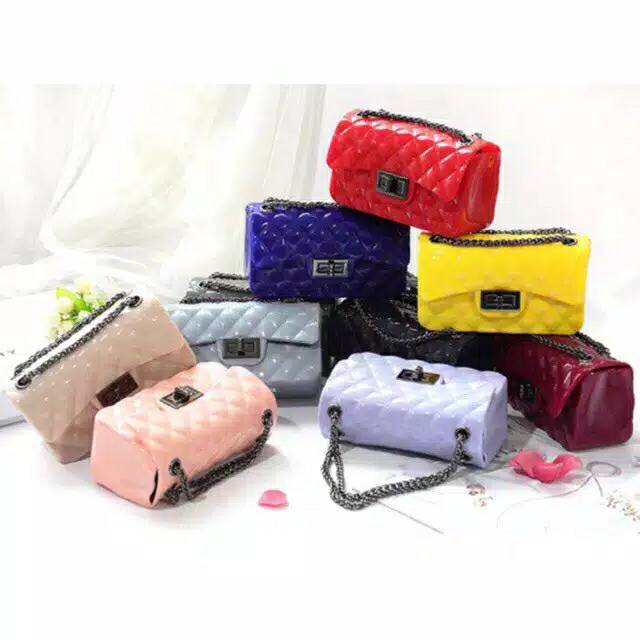 WARNA TERLENGKAP PROMO TAS IMPORT JELLY GLOSSY 