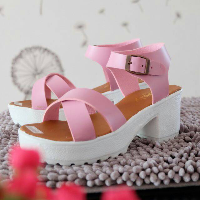 NVO2 Zara Platform Heel Shoes 7cm - Sandal Wanita 7 cm HITAM