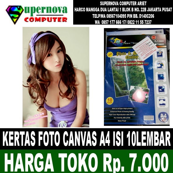 

Senikertas- Kertas Foto Canvas 230Gram Isi 10Lembar -Kertas-Seni.