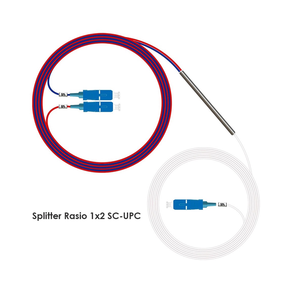 FO - Splitter Ratio 1x2 Three Window FBT Spliter Coupler Rasio SC UPC Fiber Optic