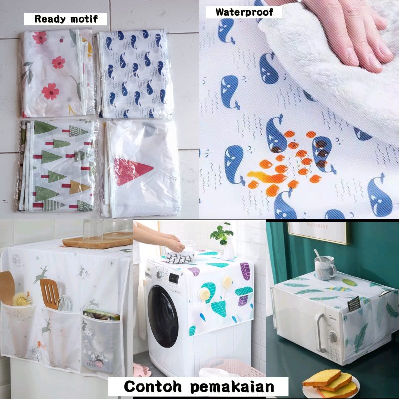 Cover kulkas  / Taplak  kulkas waterproof / Alas kulkas waterproof/ Cover pelindung kulkas serbaguna