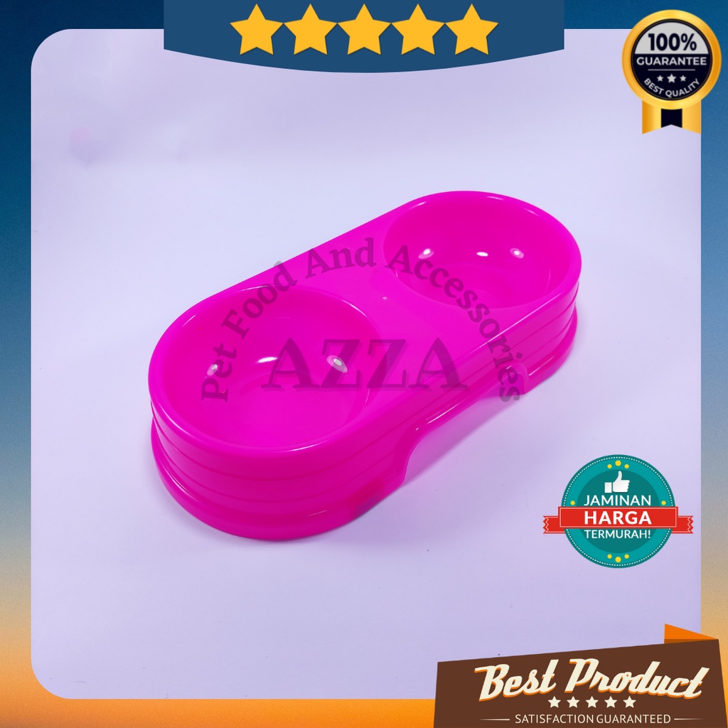 tempat pakan kucing double anti slip kecil / plate bowl kucing / wadah pakan kucing anti slip