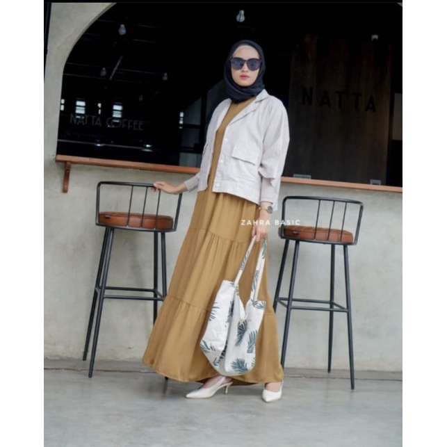 Inner dress singlet daleman gamis tanpa lengan bahan jersey