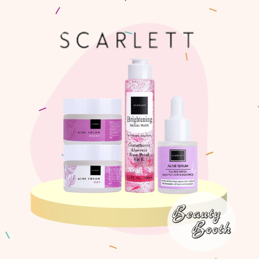 SCARLETT WHITENING Complete FACE WASH + SERUM + DAY + NIGHT | BRIGHTLY Ever After | ACNE | GLOWTENING | SCARLET