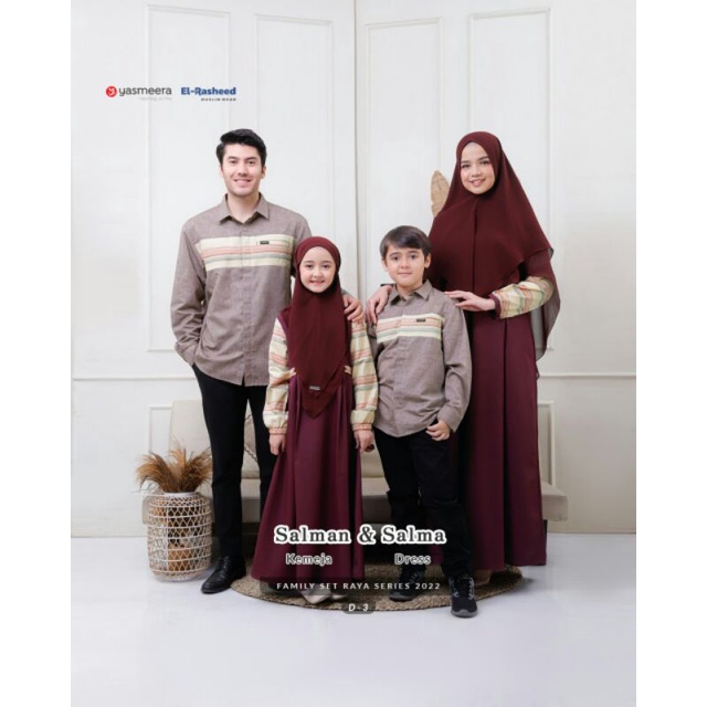 Salman & Salma Famset by Yasmeera X EL-RASHEED 2022 Sarimbit Keluarga Familyset Hari Raya