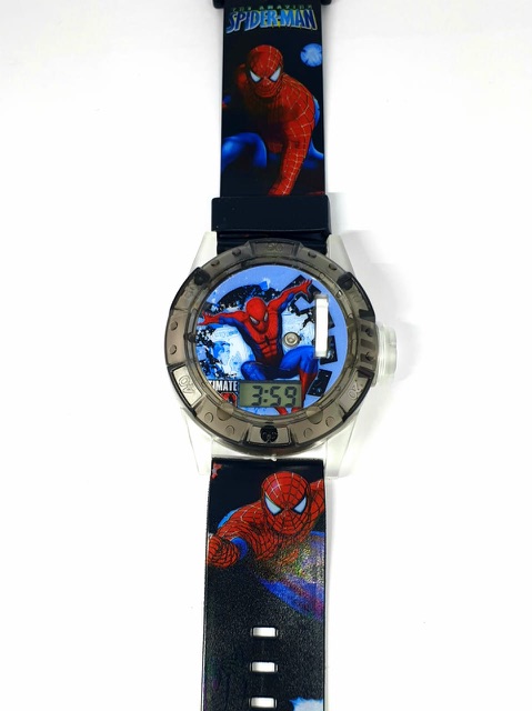 Jam Tangan Anak Melody Laser Proyektor Digital Spiderman