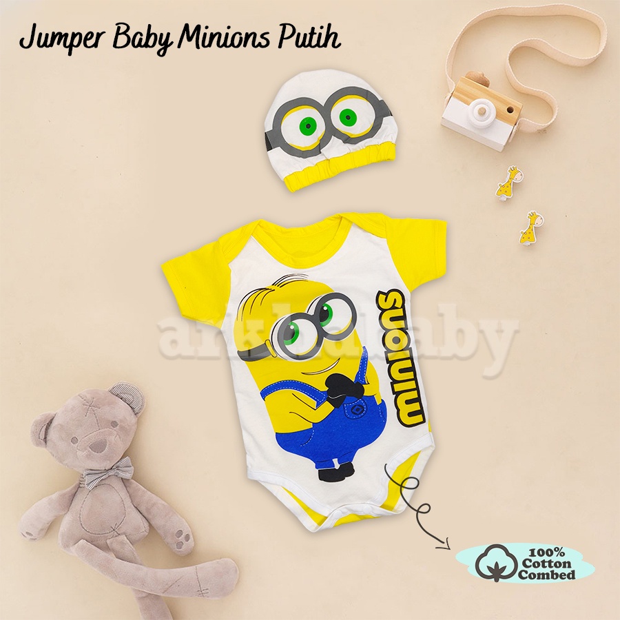 BAJU BAYI JUMPER BAYI MOTIF MINIONS/jumpsuit bayi minion /jumpsuit baby