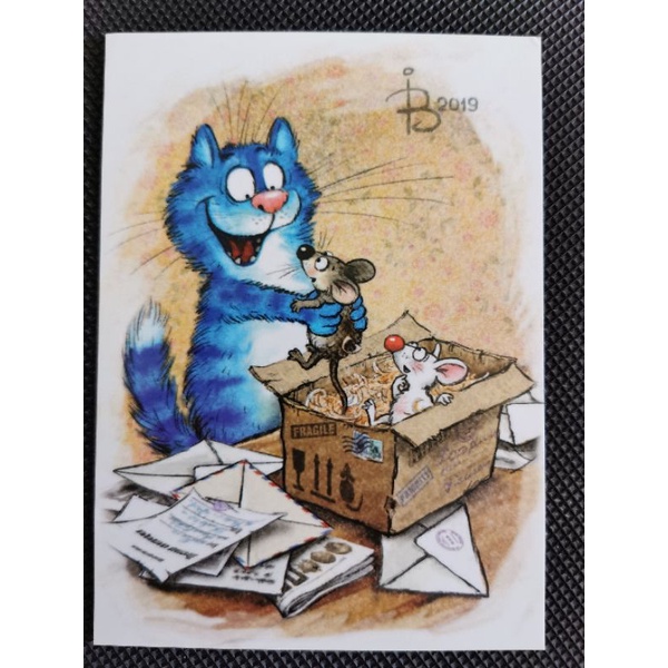 

kartu pos kucing bluecat/bluecat postcard03