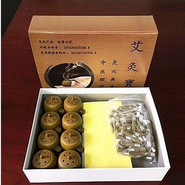Ai Jiu Bao / Moxa box Bulat 8 pcs / Kotak moxa tempel