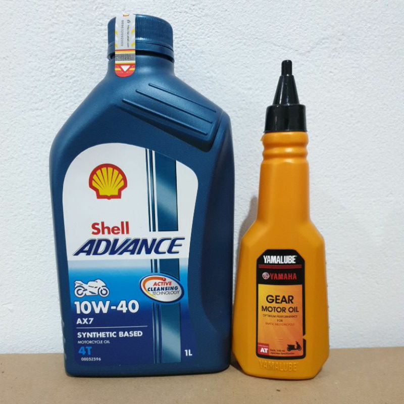 PAKET OLI SHELL ADVANCE AX7 MATIC 1L + YAMALUBE GEAR 140ML UNTUK YAMAHA NMAX/AEROX/LEXI/FREEGO