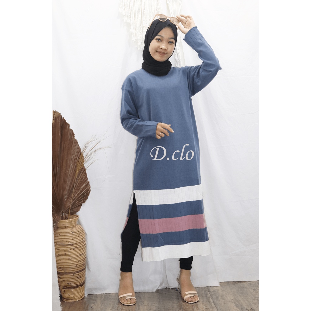 Karenina Long Tunik Rajut Slit Premium Baju Atasan Wanita Remaja Tebal Adem Onesize Fit to L Ld 100 / Pakaian Rajut Wanita Muslim Lengan Panjang Kekinian Mix 3 Warna Ala Korean Style / Dress Rajut Belah Samping Elysa Midi Dress Terbaru 2022 Beraneka Warna