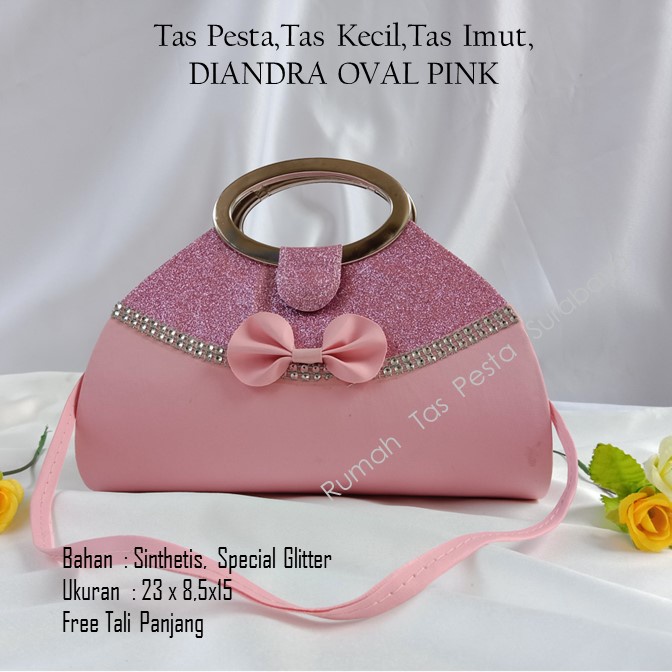 Tas Pesta,Tas Kecil,Tas Imut,DIANDRA OVAL PINK